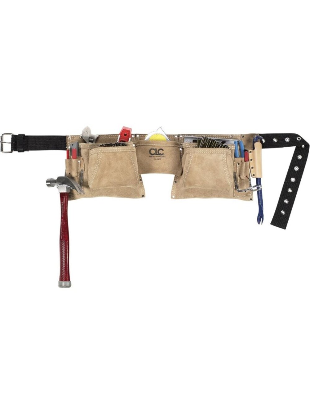 Heavy Duty Suede Work Apron with 12 Pockets & 2 Hammer Loops - Cream White